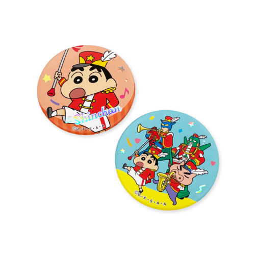 クレヨンしんちゃん 箔押し缶バッジ（ランダム10種） エンジョイ 
