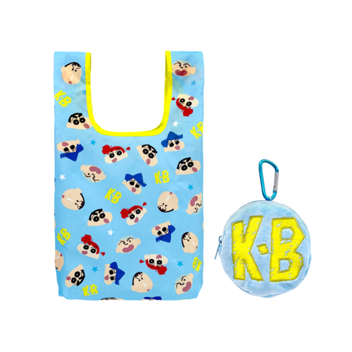 クロネコ彼氏　しんごぬい　エコバッグ　セット クレヨンしんちゃん ぬいぐるみエコバッグ K・Bバッジ | クレヨン