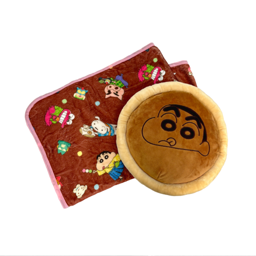 クレヨンしんちゃん クッション付きブランケット もちもち和菓子でひと クレヨンしんちゃん クッション付きブランケット もちもち和菓子でひと