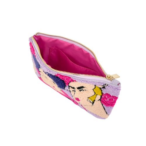 希少ARALE キャラクター刺繍ポーチ 紫色 クレヨンしんちゃん サガラ刺繍ポーチ マカオとジョマ | クレヨン